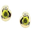 14K Yellow Gold Peridot and Diamond Earrings