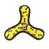 Tuffies Ultimate Bowmerang Yellow Bone Print Dog Toy For Medium to Large Dogs (Yellow Bone Print - 10 inches)