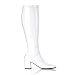 Womens Knee High Boots White GOGO 3 Inch WIDE CALF Sexy Block Heel…