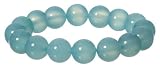 12mm Round Sea Blue Chalcedony Beaded Stretch Bracelet