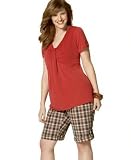 Style&co. Plus Size Empire-Waist V-Neck Tunic & Plaid Bermuda Shorts