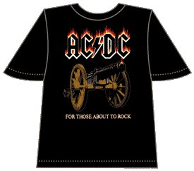 Ac/Dc For Those About To Rock / Flames - Black T-Shirt TSHIRT