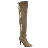 FOREVER ALEXIA-1 Women's Sassy Side Zipper Thigh High Riding Boots, Color:TAUPE, Size:10