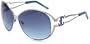 Just Cavalli Women's JC217 Round Sunglasses,Shiny Light Ruthenium Frame/Gradient Torquoise Lens,one size