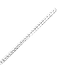 Sterling Silver 3.2mm Beveled Curb Chain - 18 Inch