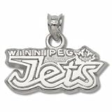 Winnipeg Jets 3/8 Primary Word Mark Logo Pendant - Sterling Silver Jewelry