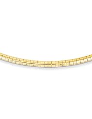14k Yellow Gold 16in 3mm Lightweight Domed Omega Necklace. Metal Wt- 15.27g