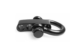 1 Black Adjustable Bow Shackle, Stainless Steel, 1/5