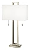 IMAGE OF Possini Euro Design Brushed Nickel Rectangle Table Lamp