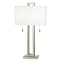 Possini Euro Design Brushed Nickel Rectangle Table Lamp