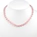 EXP Handmade Pink Cat's Eye Necklace With Silver Beads