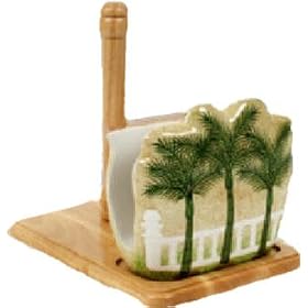 Tropical PALM TREE kitchen PAPER towel Stand Napkin HOLDER dispenser combo Palmetto... by Beach Towels