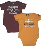 NFL Team Newborn Baby Gerber Two Pack Short Sleeve Bodysuit Creepers (0-3 Months, Washington Redskins)