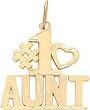 14K Gold Diamond Cut #1 Aunt Charm