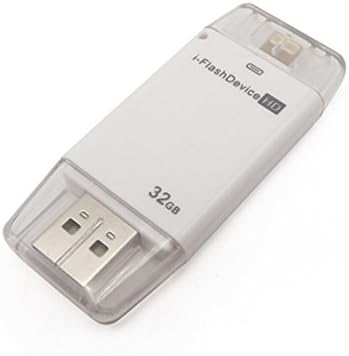 Z-Home USB Flash Drive Cell Phone i-Flash HD Memory Stick Pendrive for Computer, iPhone &amp; iPad Series (Lightning Connector) and Android Cell Phone (White,32GB)
