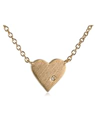 24k Gold over Sterling Silver Diamond Accent Heart Pendant Necklace, 16"+2" Extender