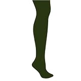OLIVE OPAQUE STRETCHY LEOTARD TIGHTS