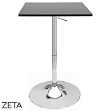 Zeta Contemporary Adjustable Bar Table - Black Licorice