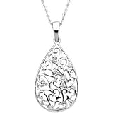 Inspirational Blessings Sterling Silver Tear of Sympathy Necklace