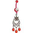 Bioplast Red Lily Chandelier Belly Ring