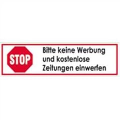 Aufkleber STOP Bitte keine Werbung und kostenlose Zeitungen einwerfen 2x7cm