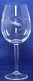 Individually Hand Etched Fishing Fly White Wine Glass 9 Set / 4