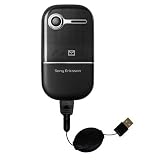 Retractable USB Cable for the Sony Ericsson z258c with Power Hot Sync and Charge capabilities - Gomadic Brand w/ TipExchange Technology