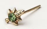 14kt Gold Nose Studs Piercing Jewelry - Marijuana - 22g
