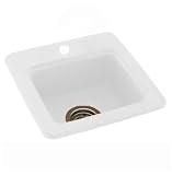 Swanstone BS-1515-010 15-Inch by 15-Inch Small Entertainment Sink, White Finish