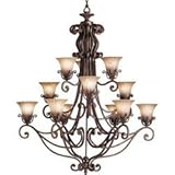 IMAGE OF Kichler Cottage Grove 12 Light Chandelier Carre Bronze