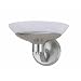 Triarch 29461-BS Halogen VI Collection 1-Light Wall Sconce, Brushed Steel Finish with White Art Glass Shade