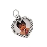 Sterling Silver Large Charm Picture Frame Heart 17mm