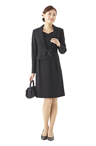 (モノワール) MONOIR 喪服 レディース 礼服 リボン使い ブラックフォーマル アンサンブル ワンピース オールシーズン 02P33143