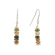 African Tourmaline Faceted Gemstone Bead Dangle Earrings with Gold Vermeil Accent Beads, 1" Length, #7753
