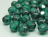  : Glasperlen zum Auffädeln 6mm (Dark Emerald), 100 Stück