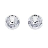 Sterling Silver Button Ball Stud Earrings (8mm)