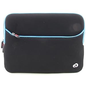 HP MINI 210, MINI 210 hd, MINI 110 Black & Blue With Zipper Pocket Soft NEOPRENE SLEEVE CASE Cover Pouch Carrying Bag