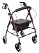 Drive Aluminum Rollator, Padded Seat, 8' casters with loop locks - Blue
