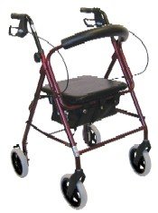 HealthPersonalCare: Drive Aluminum Rollator, Padded Seat, 8' casters with loop locks   Blue