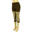 Fishnet Dance Capri Calf Footless Legging Tights Brown