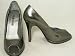 Colin Stuart Snakeskin Peep Toe Pumps Silver 8.5M