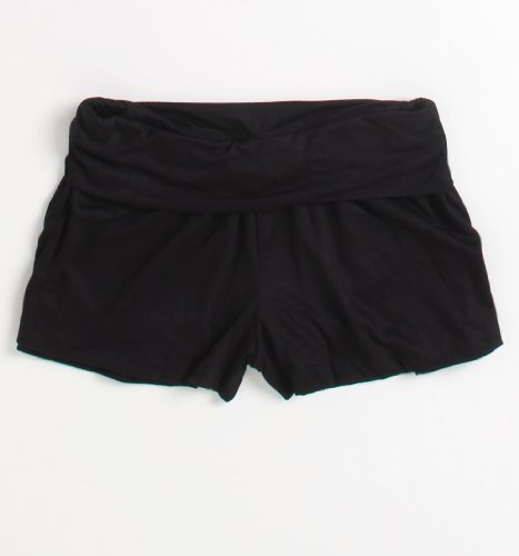 Nollie Womens Black Foldover Knit Shorts - Black X Med Size