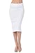 Jubilee Couture Womens Ponte Roma Midi Pencil Skirt Large Ivory Off White