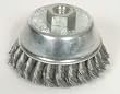 Westward 1GBK4 Knot Wire Cup Brush, 4 In Dia, 0.0140 Wire
