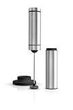 Ad Hoc MS10 Batteriebetriebener Milch-Schäumer Rapido, Edelstahl/Kunststoff schwarz, inkl. 3 Batterien, mit Ständer: H: 21 cm D: 3 cm