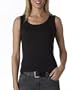 Anvil-Ladies Ringspun Cotton Ribbed Tank Top~Black~Womens-SM