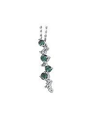 14K White Gold Emerald and Diamond Necklace