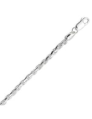 Sterling Silver 18 Inch 4mm Diamond Cut Rope Chain Necklace