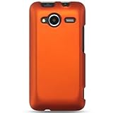 Hard Snap on Plastic ORANGE RUBBERIZED Sleeve Faceplate Cover Case for HTC  ....
