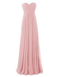 Sweetheart Backless Pleated Chiffon Floor Length Bridesmaid Dress 